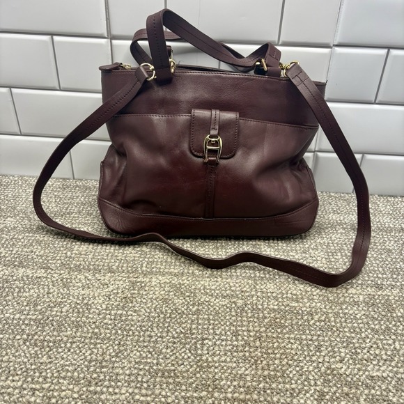 Etienne Aigner Handbags - Etienne Aigner Brown Leather Handbags Hand‎ Or Shoulder Straps Pockets VTG